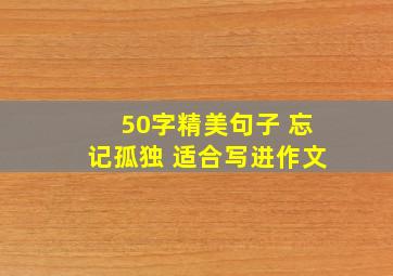 50字精美句子 忘记孤独 适合写进作文